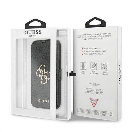 Guess GUBKP13L4GMGGR iPhone 13 Pro / 13 6.1 "grau / graues Buch 4G Big Metal Logo