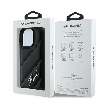 Karl Lagerfeld KLHCP16LPQDSMGK iPhone 16 Pro 6.3" czarny/black hardcase Quilted Signature