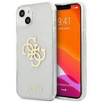 Guess GUHCP13SPCUGL4GTR iPhone 13 mini 5,4" transparent hard case Glitter 4G Big Logo