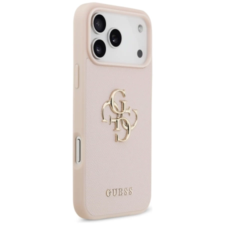 Guess Grained Big 4G &amp; Classic Logo Case for iPhone 17 Pro Max - Pink