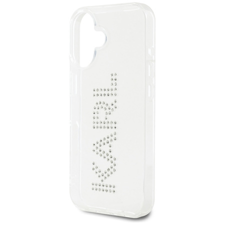Original Case IPHONE 16 Karl Lagerfeld IML Rhinestones Logo transparent