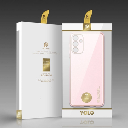 Dux Ducis Yolo eleganckie etui pokrowiec ze skóry ekologicznej Samsung Galaxy A13 5G różowy