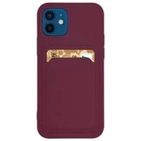 Kartenetui aus Silikon mit Kartensteckplatz für Dokumente für Xiaomi Redmi 10X 4G / Xiaomi Redmi Note 9 Burgund