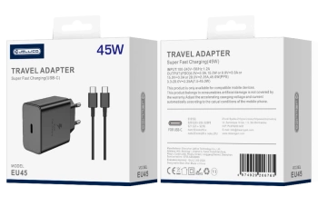 JELLICO Netz-Ladegerät EU45 GaN PD 45W 1xUSB-C + kabel USB-C - USB-C schwarz