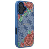 Oryginalne Etui IPHONE 16 Guess Hardcase 4G Flowers Print MagSafe (GUHMP16SP4ROPEMCB) niebieskie