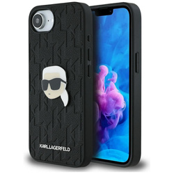 KARL LAGERFELD futerał do IPHONE 16e (SE 4 2025) KLHCPSE4PGKLKIPK (PU Monogram K. Head Pin) czarny