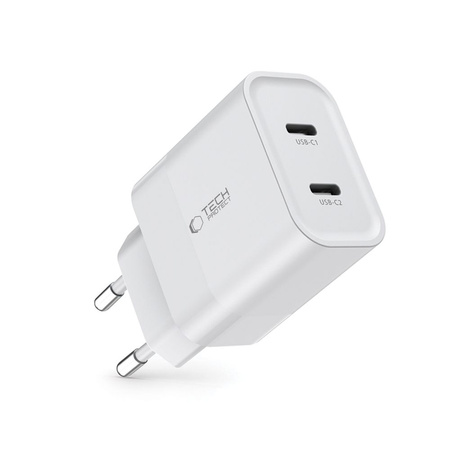 Ładowarka Sieciowa PD 20W 2x USB-C Tech-Protect C20W biała