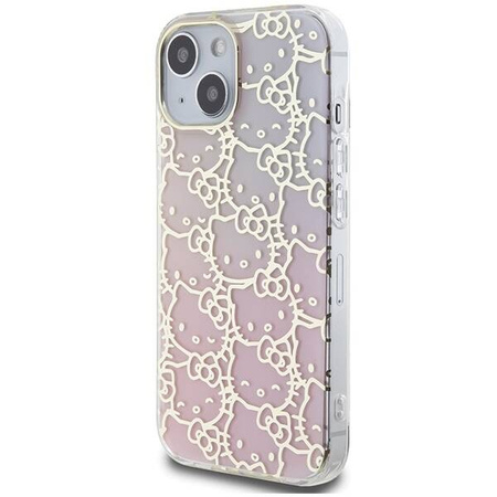 Hello Kitty IML Gradient Electrop Crowded Kitty Head Hülle für iPhone 15 – Rosa