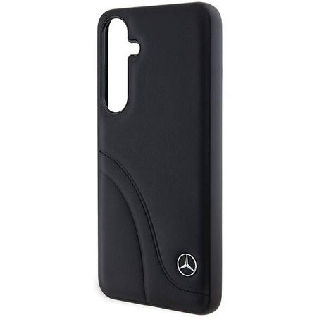 Oryginalne Etui MERCEDES hardcase Leather Curved Stitches MEHCS24S23RBCSK do Samsung Galaxy S24 Czarny