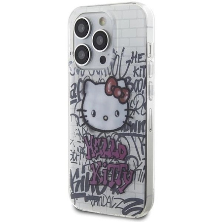 Hello Kitty IML Kitty On Bricks Graffiti case for iPhone 15 Pro Max - white