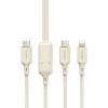 Dudao L7SF 2in1 Kabel USB-C - USB-C / Lightning 100W 1,2m - Beige