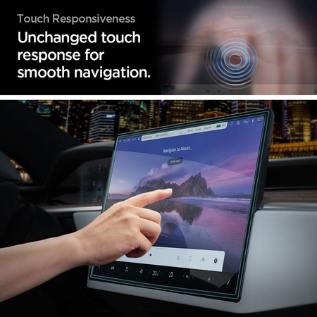GEHÄRTETES GLAS Spigen GLASS FC "EZ FIT" TESLA MODELL X 2022 / MODELL S 2021 SCHWARZ