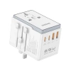 Dudao A65Pro 65W EU / US / JP / AUS / UK travel adapter 2x USB-C 2x USB-A - white