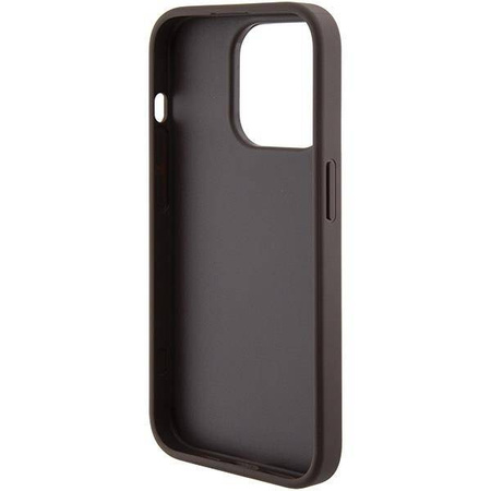 Guess nakładka do iPhone15 Pro 6,1&quot; GUHCP15LPGS4TDW brązowa HC GRIPSTAND PU 4G TRIANGLE STRASS