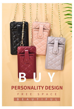 Pikowana torebka / saszetka na telefon 19*10,5*2cm, RED / CZERWONY