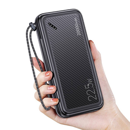 Power Bank 20000mAh PB60 22.5W 2xUSB QC3.0 + USB-C PD3.0 + Micro USB External Battery Fast Charge Usams US-CD168 black