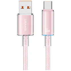 Kabel USAMS Cloud Series US-SJ658 6A     USB-A do USB-C 1,2m różowy