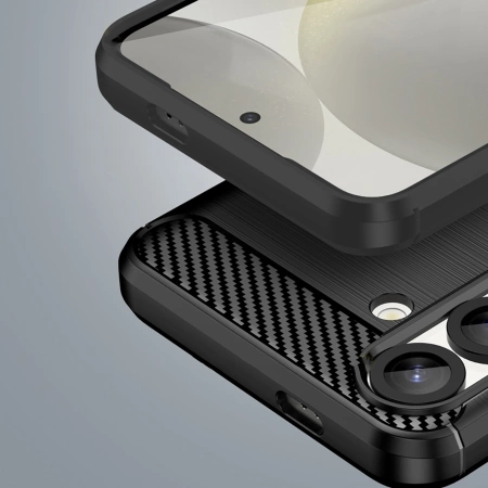 Etui silikonowe Carbon Case na Samsung Galaxy S25 Edge - czarne
