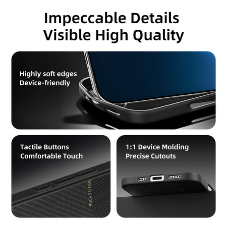 Rock Etui Ultra Thin Aramid Fiber Kevlar 600D do Iphone 16 Pro czarne
