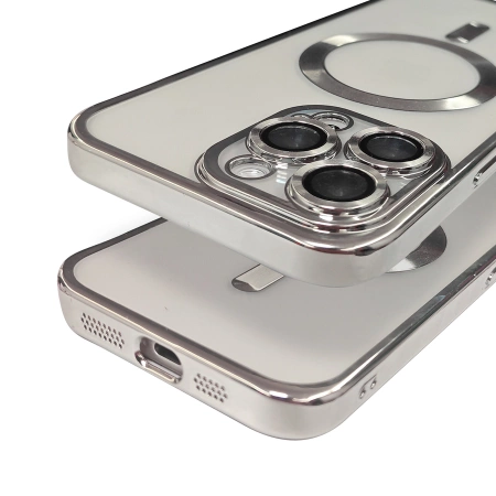Etui Metal MagS iPhone 15 Pro Max Srebrny