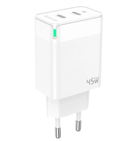 Ładowarka Sieciowa 45W PD GaN 2xUSB-C Jellico C106 biała