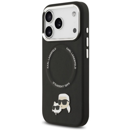 Karl Lagerfeld nakładka Magsafe PU case with Karl&Choupette heads pins logo and metal camera buttons do iPhone 17 Pro Max czarna