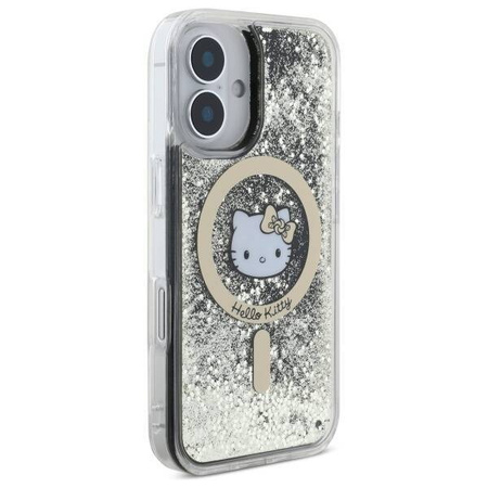 Original Case IPHONE 16 Hello Kitty Hardcase Liquid Glitter Fever MagSafe (HKHMP16SLGDIK) black-gold