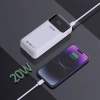 Dudao K15Pro Powerbank 20000 mAh 22,5 W PD USB-C / USB-A / integrierte Lightning und USB-C-Kabel – Weiß