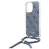 Original Case IPHONE 16 PRO Guess Hardcase Crossbody Cord 4G Print (GUHCP16LHC4SEB) blue