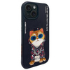 Nimmy etui iPhone 15 6.1" czarny/black    Glasses Cool Cat