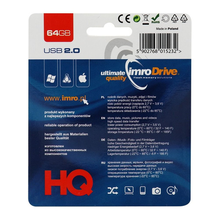 Imro pendrive 64GB USB 2.0 Black czarny