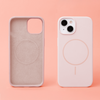 Nakładka Silicone Thin Mag do iPhone 15 Pro Max 6,7" jasnoróżowa