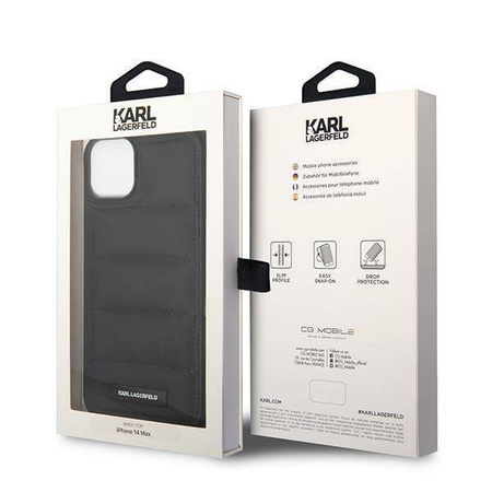 Karl Lagefeld nakładka do iPhone 14 6,1" KLHCP14SPSQAK czarna hardcase Puffy Elongated Logo