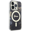 Guess, GUHMP14XHTMRSK iPhone 14 Pro Max 6,7&quot; schwarz/schwarzes Hardcase Golden Marble MagSafe