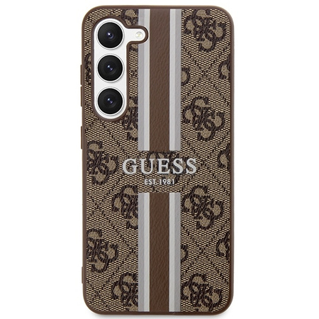 Guess 4G Printed Stripe - Etui Samsung Galaxy S23 (brązowy)
