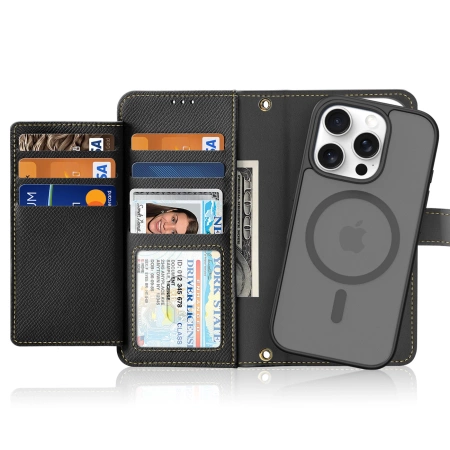 Dux Ducis Lawa Lederhülle für iPhone 16 Pro Max - Schwarz