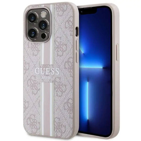 Guess GUHMP13LP4RPSP iPhone 13 Pro / 13 6,1&quot; rosa/rosa Hartschale 4G bedruckte Streifen MagSafe