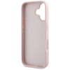 Case IPHONE 16 Guess Hot Stamp 4G Pattern Triangle Metal Logo pink