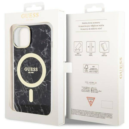 Guess GUHMP14MPCUMAK iPhone 14 Plus 6.7" black/black hardcase Marble MagSafe
