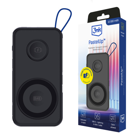 3MK Powerbank PastelUp 10,000mAh 22.5W z Magsafe + ładowanie Apple Watch czarny