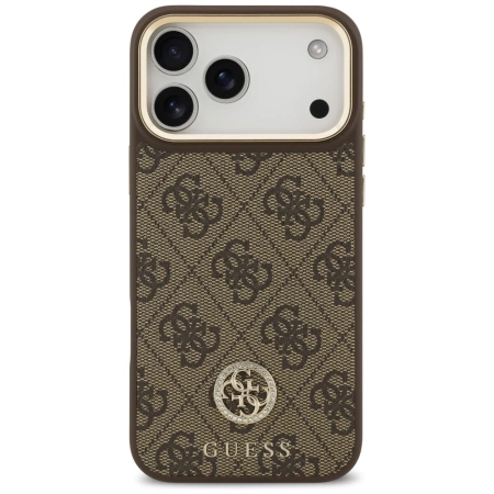 Guess 4G Strass Logo MagSafe Case für iPhone 17 Pro Max - Braun