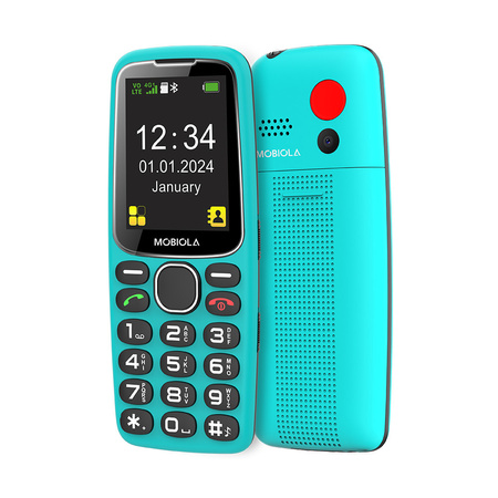 TELEFON GSM MOBIOLA  MB4120 4G TELEFON DLA SENIORA TURKUSOWY