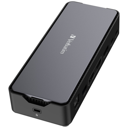 Adapter Verbatim stacja dokująca USB-C   Pro 15w1 2xHDMI/1xRJ45/4xUSB-A/3xUSB-C/1xSD/1xmicroSD/1xAudio/1xDisplayPort/1xSSD szary 32174