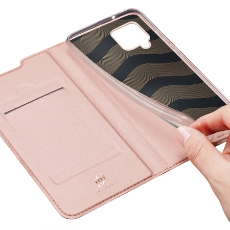 Etui SAMSUNG GALAXY A42 5G z klapką Dux Ducis skórzane Skin Leather jasny róż