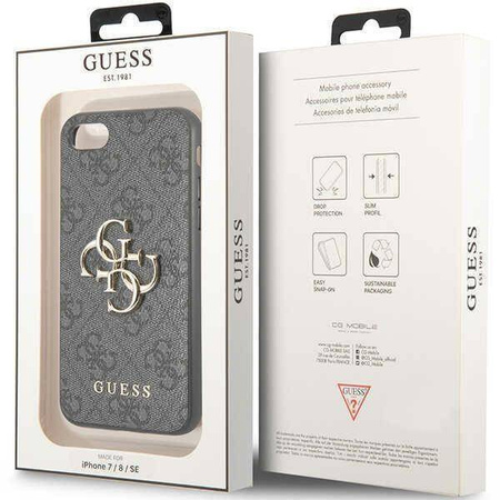 Guess GUHCI84GMGGR iPhone 7/8/SE 2020/ 2022 Grau/Grau Hardcase 4G Big Metal Logo