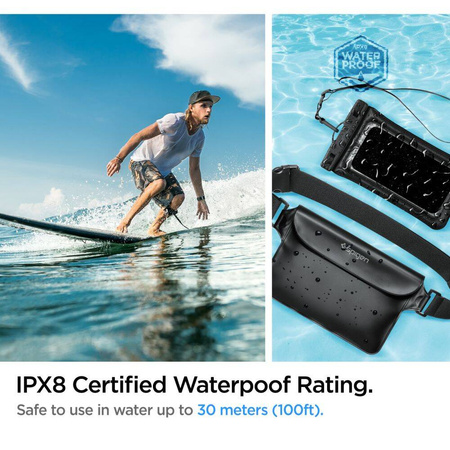 Spigen A621 UNIVERSAL WATERPROOF CASE & WAIST BAG BLACK