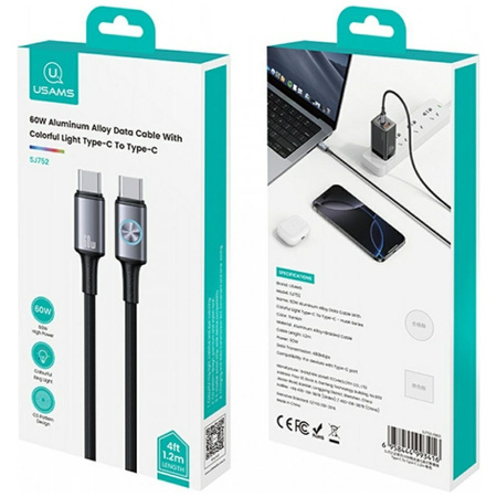 Kabel USAMS Huan Series SJ752 60W USB-C  do USB-C 1,2 m tarnish