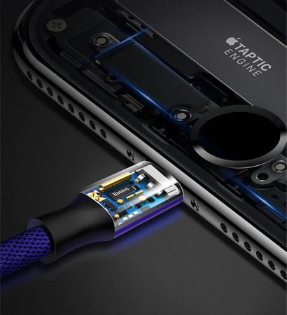 Baseus Yiven kabel przewód w materiałowym oplocie USB / Lightning 1,8M czarny (CALYW-A01)