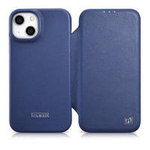 iCarer CE Premium Leather Folio Case for iPhone 14 Plus Flip Magnetic MagSafe Blue (WMI14220715-BU)