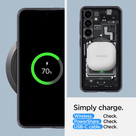 Etui Spigen Ultra Hybrid na Samsung Galaxy S24 - ciemnoszare (wzór Zero One)